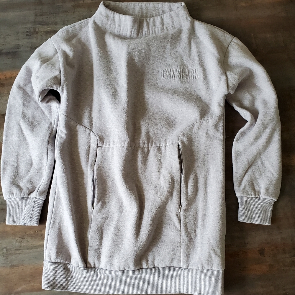 Grey Gymshark tube neck sweatshirt